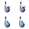 Service Caster 4 Inch 316SS Blue Poly Swivel 3/4 Inch Expanding Stem Caster Lock Brake, 2PK SS316TTLEX20S414-PPUB-BLUE-2-S-2-34